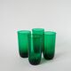 Lot de 4 verres à eau en verre vert, Design, 1970