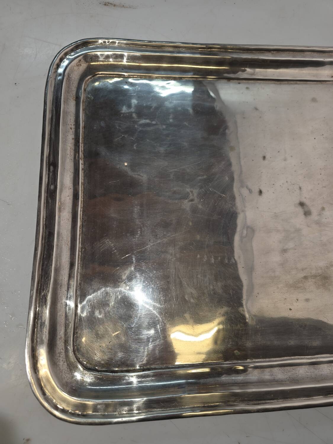 Antique silver-plated tray