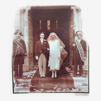 Photographie ancienne de mariage, 1925, J.Sereni, Bordeaux