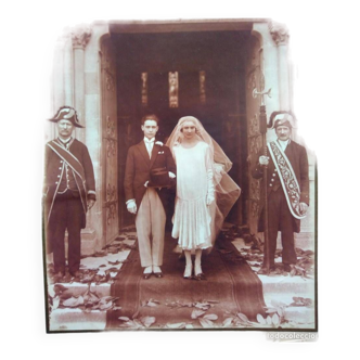 Old wedding photograph, 1925, J.Sereni, Bordeaux