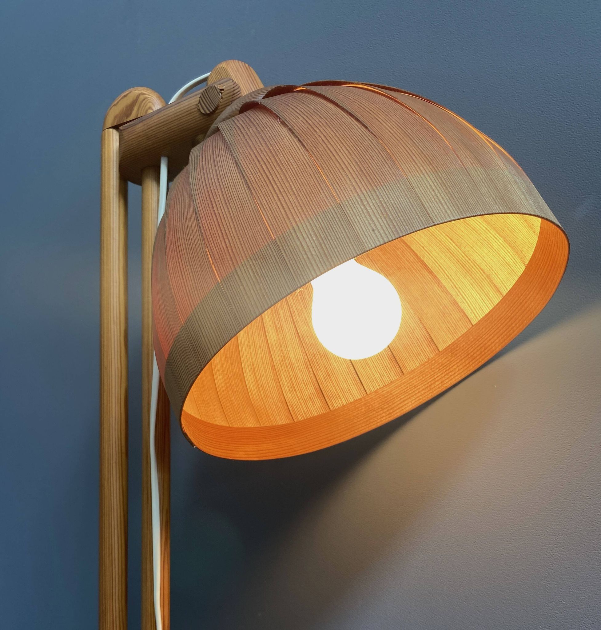 Hans agne Jakobsson wood floor lamp 1960s