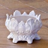 Antique cachepot, 19th century, 1873, in earthenware with baroque decoration