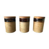 Set of 3 sandstone spice pots