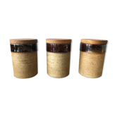Set de 3 pots à épices en grès