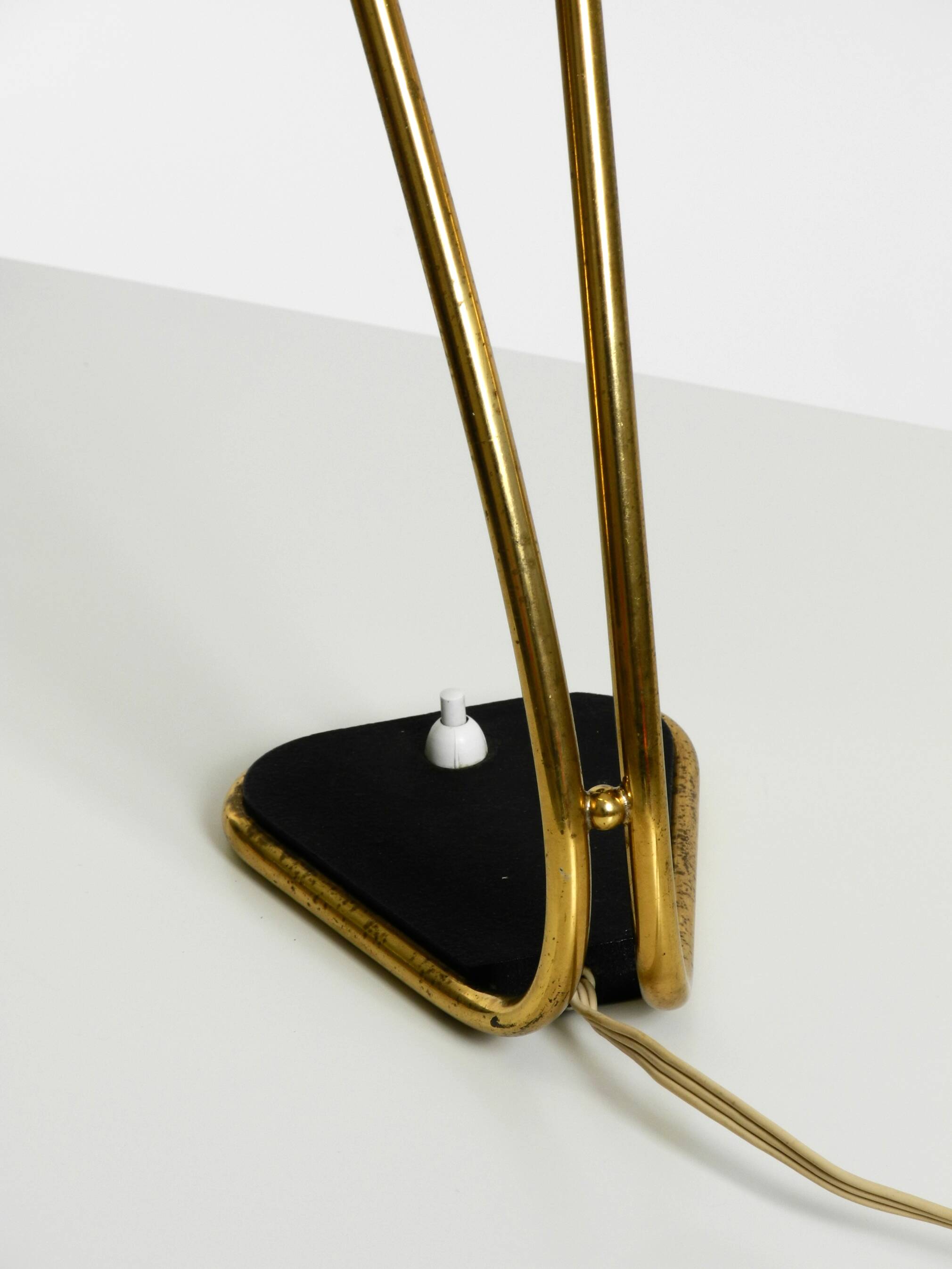 Rare large Mid Century Modern brass table lamp with beautiful patina