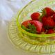 Fruit cup in yellow wealine moulded crystal 19th / 20th century