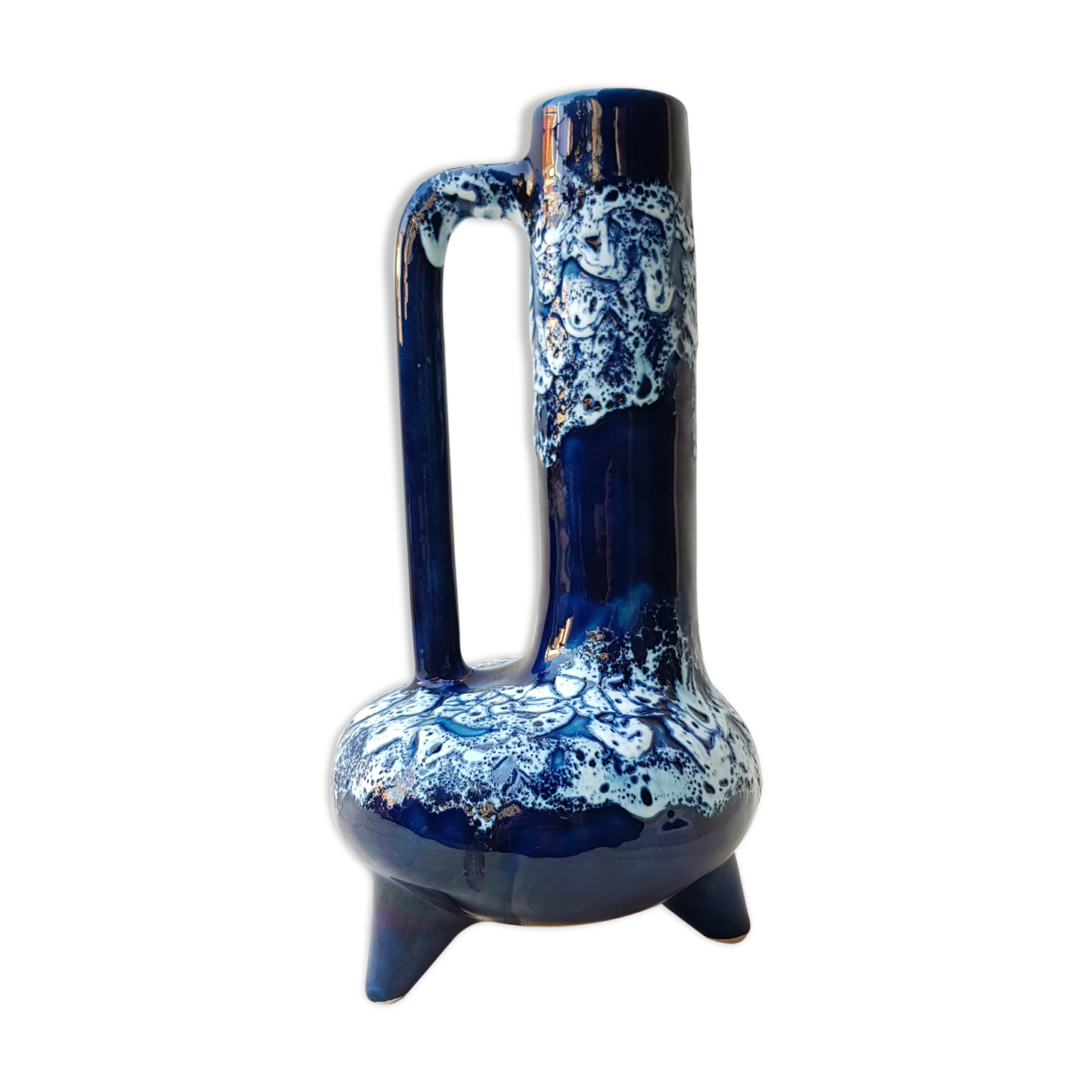 Tripod blue ceramic vase 60