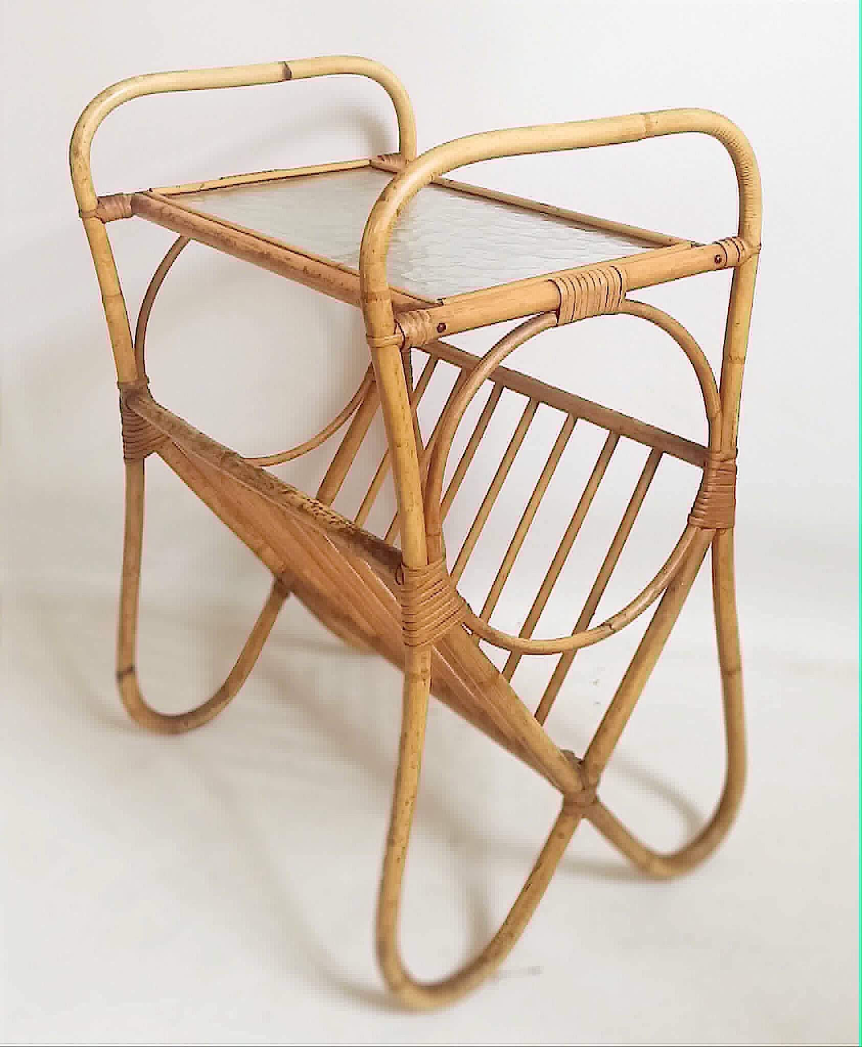 Table d'appoint et porte journaux Anées 60
