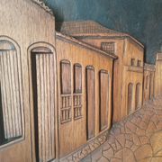 Relief in carved wood, antique painting Valeriano Italy