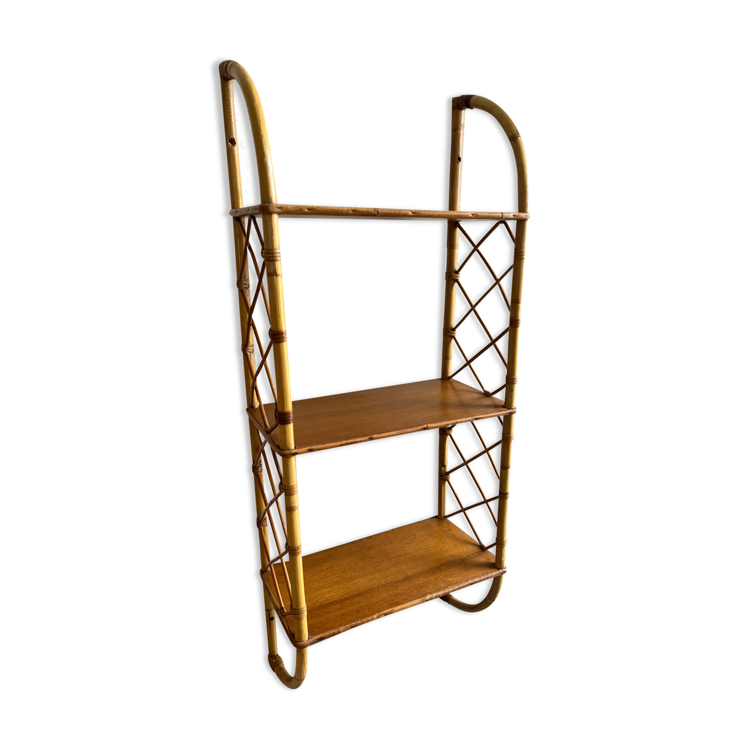 Rattan wall shelf