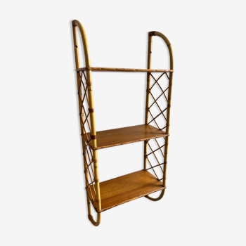 Rattan wall shelf