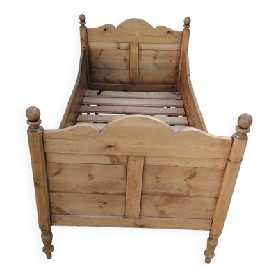 Ancien lit en pin chalet montage Chamonix 1 personne vintage