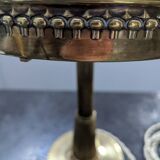 Antique Second Empire Napoleon III table lamp, 1870, brass and opaline glass