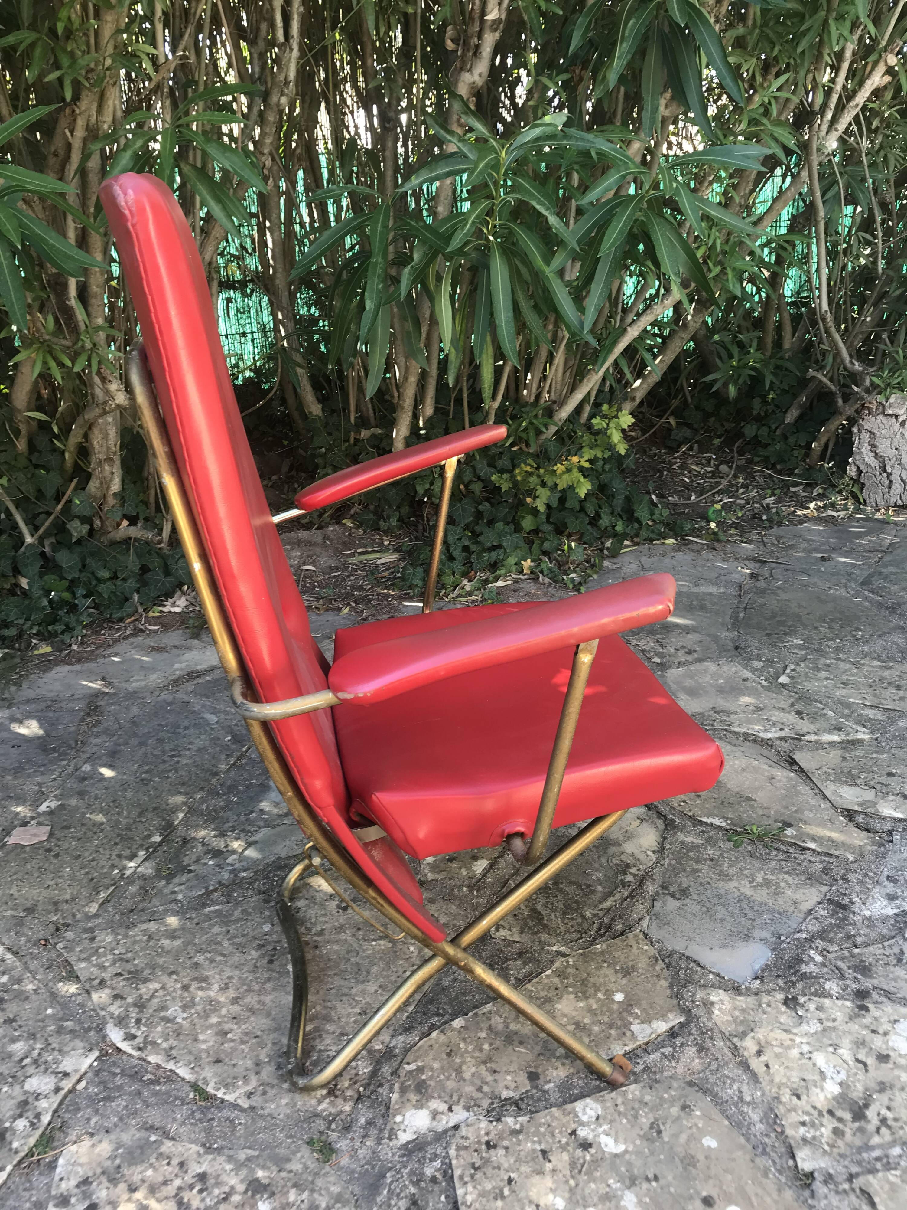 Fauteuil inclinable vintage en skaï