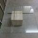 70s travertine and brass coffee table