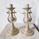 Anciens bougeoirs de bateau en bronze
