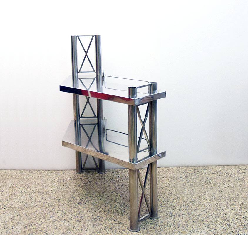 Steel console made in Italy, 1970s