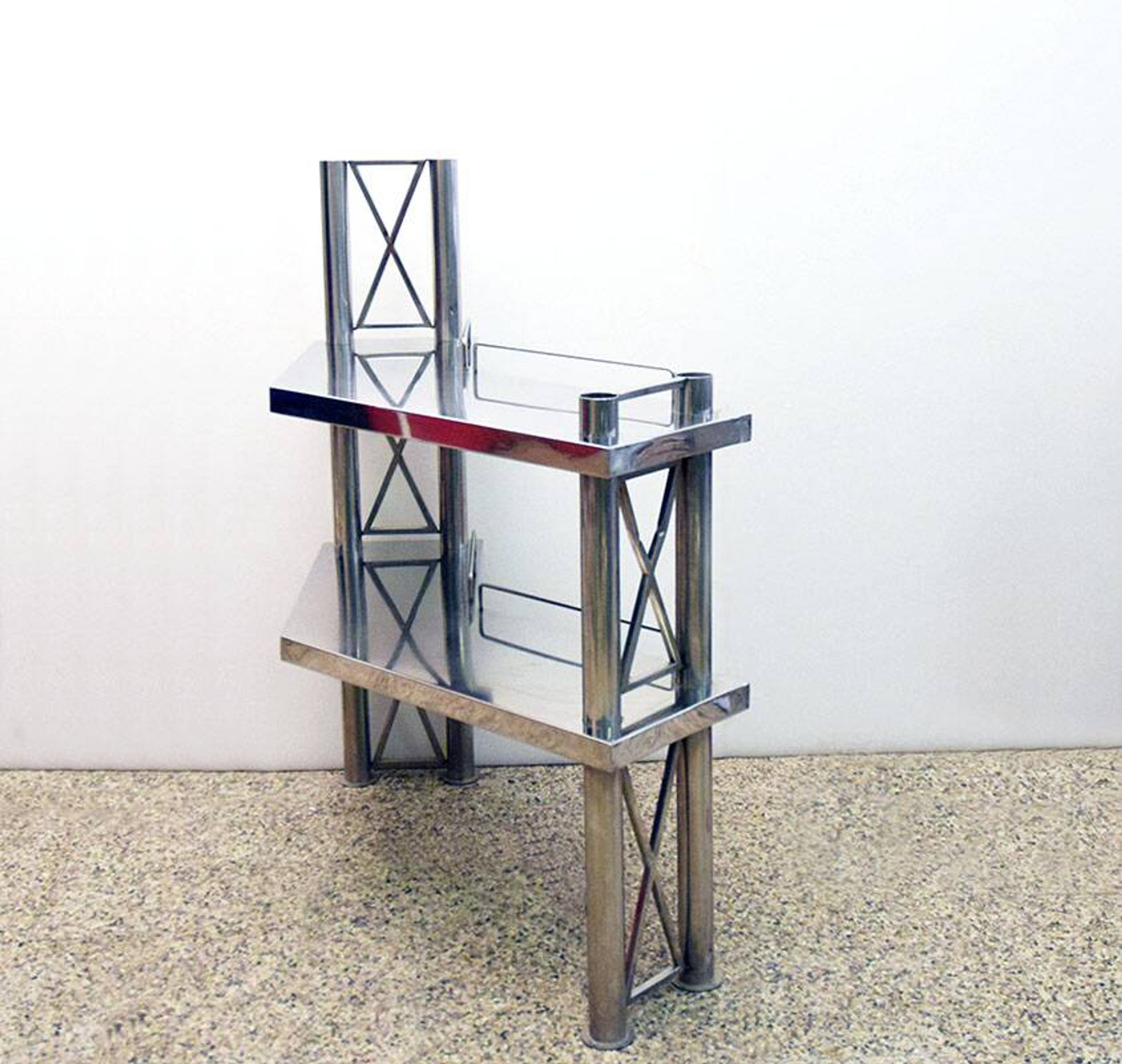 Steel console made in Italy, 1970s