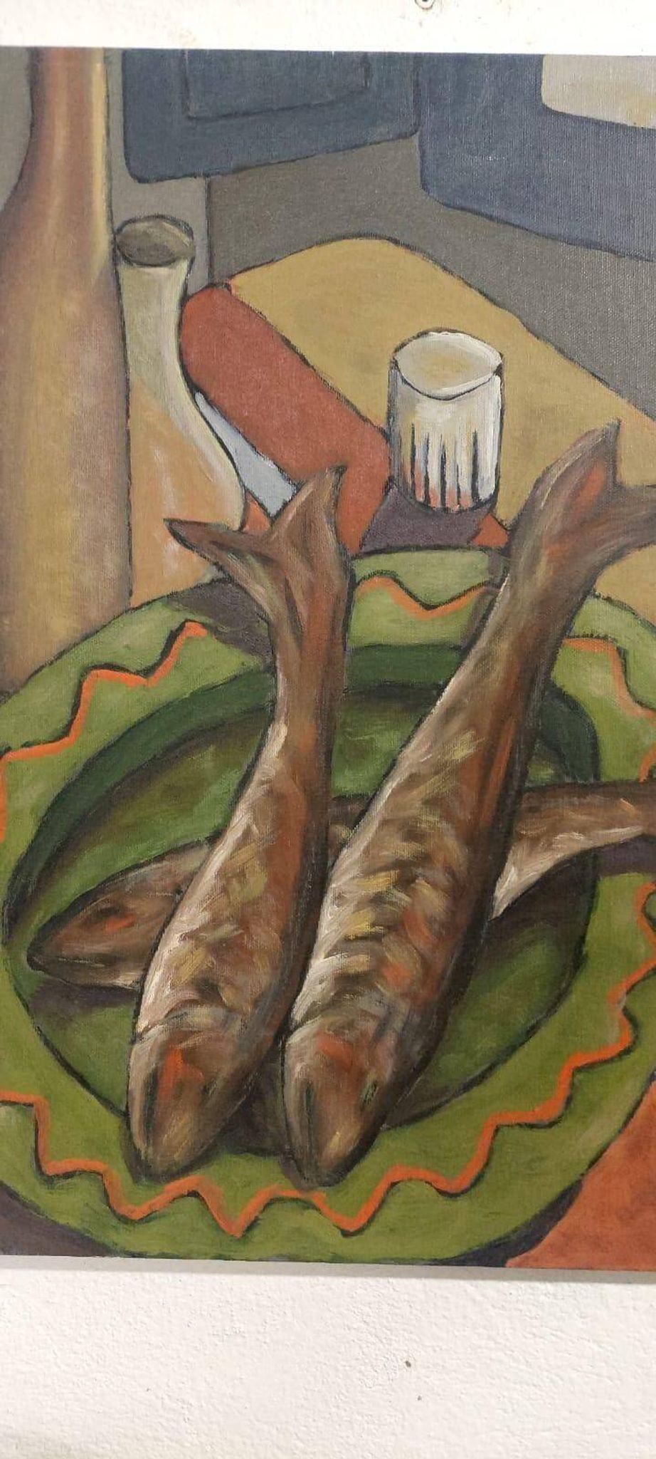 Oil painting still life Franco Prayer (1924) 60x50 cm