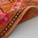 Long Tapis Couloir Vintage Orange et Fuchsia à Motifs Géométriques,91x278Cm