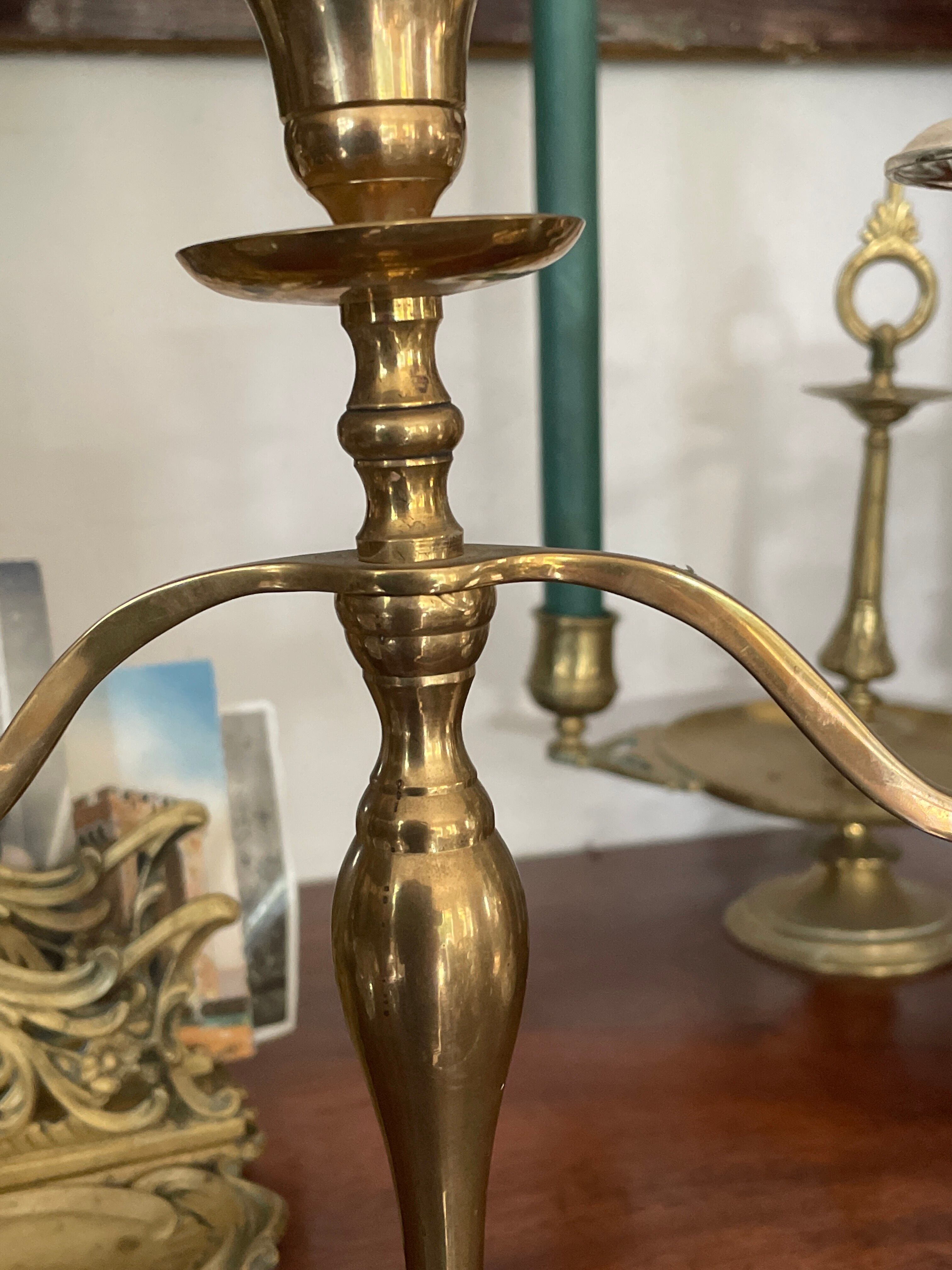 Pair of brass candlesticks