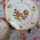 6 Badonviller Old Plate Plates - Orange and Green Flowers