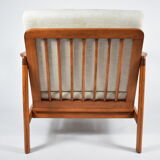 Scandinavian original armchair, fully restored, upholstered, designer Z. Baczyk, 60s, beige