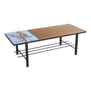 Table basse rectangulaire en métal,