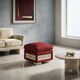 Vintage pouf in fabric and faux marble, Italy, 1950s-1960s.