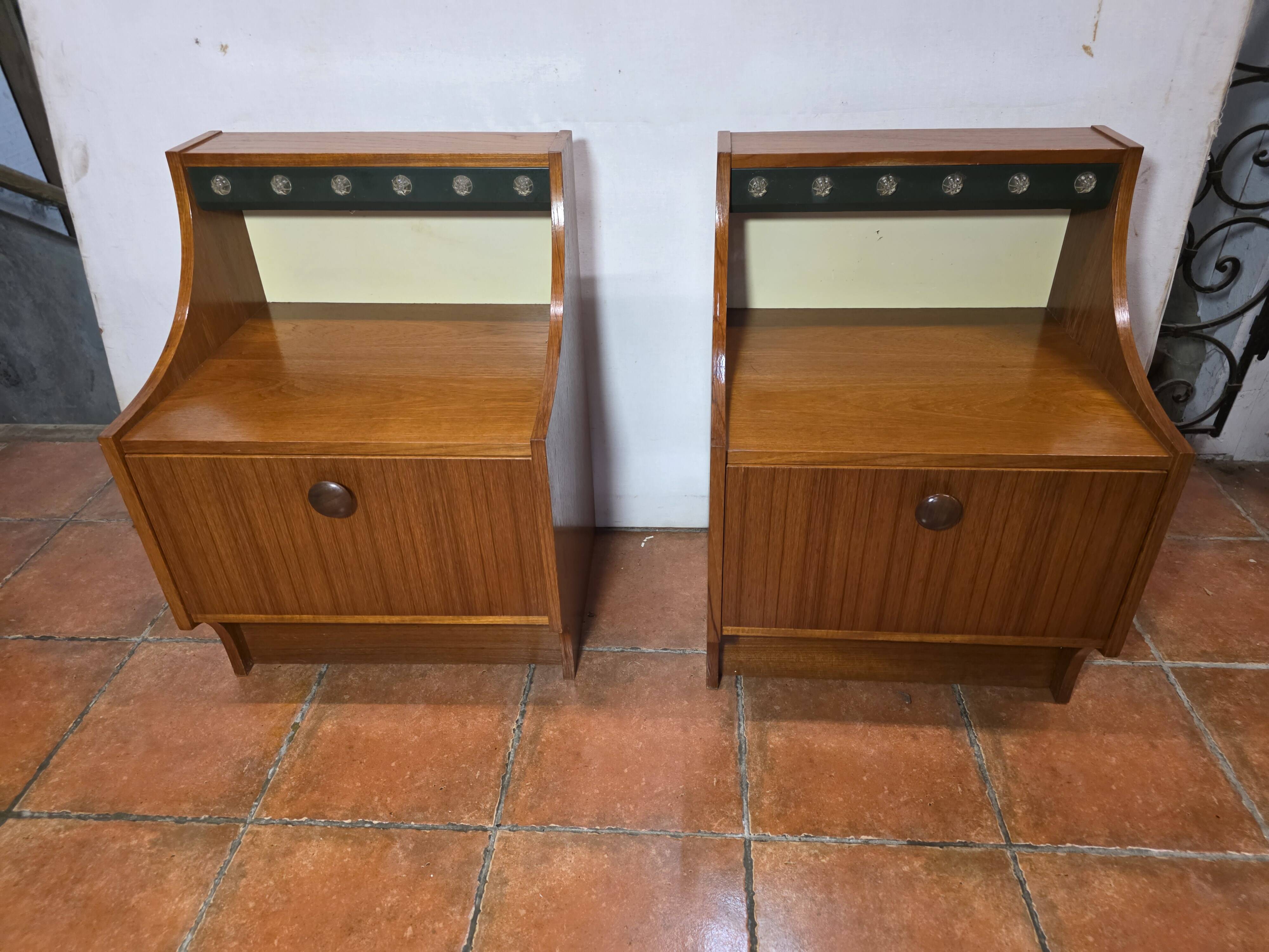 Pair of Scandinavian teak bedside tables from the 1960s.