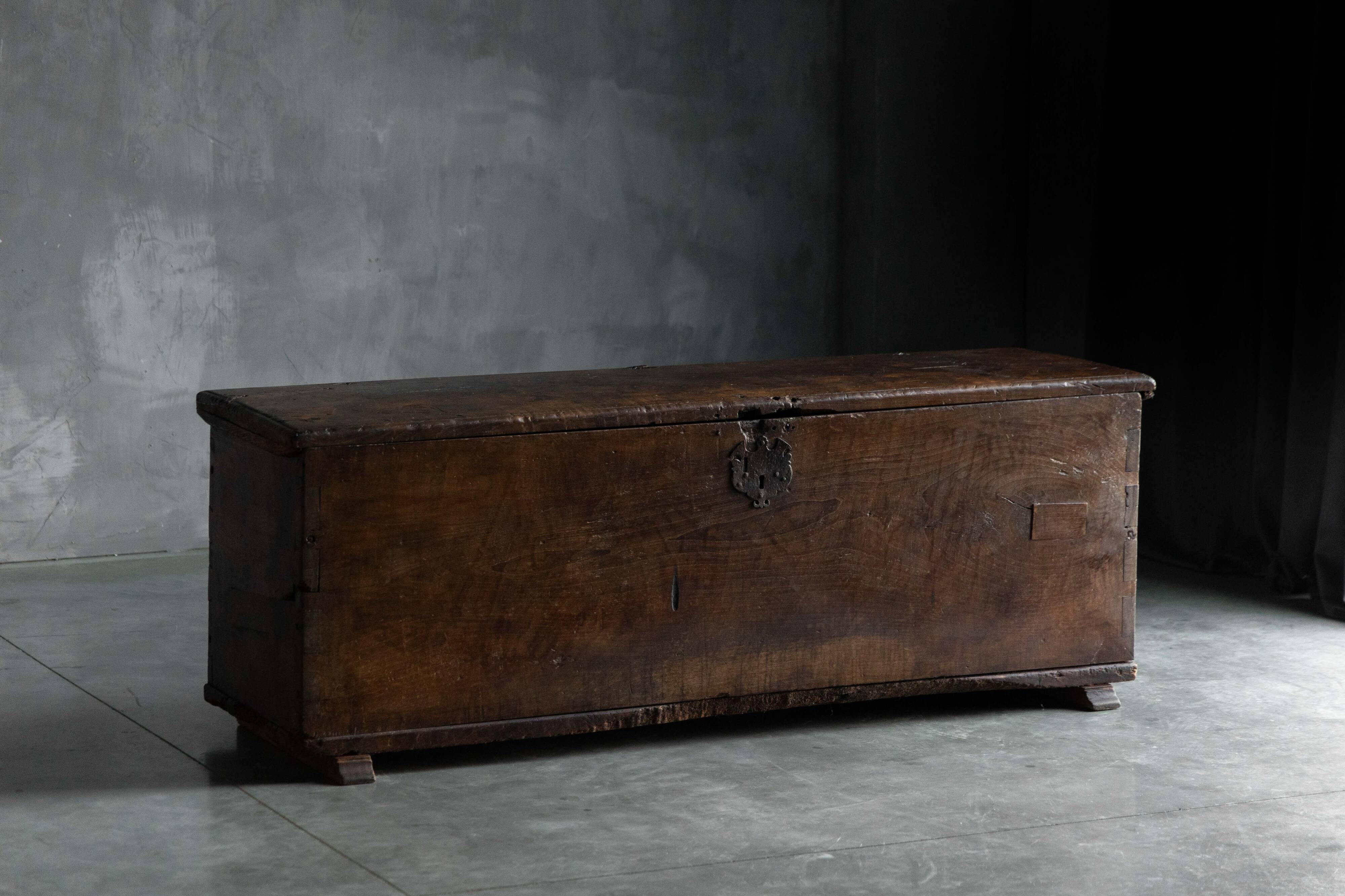 Antique wooden storage chest, France, late 18th century