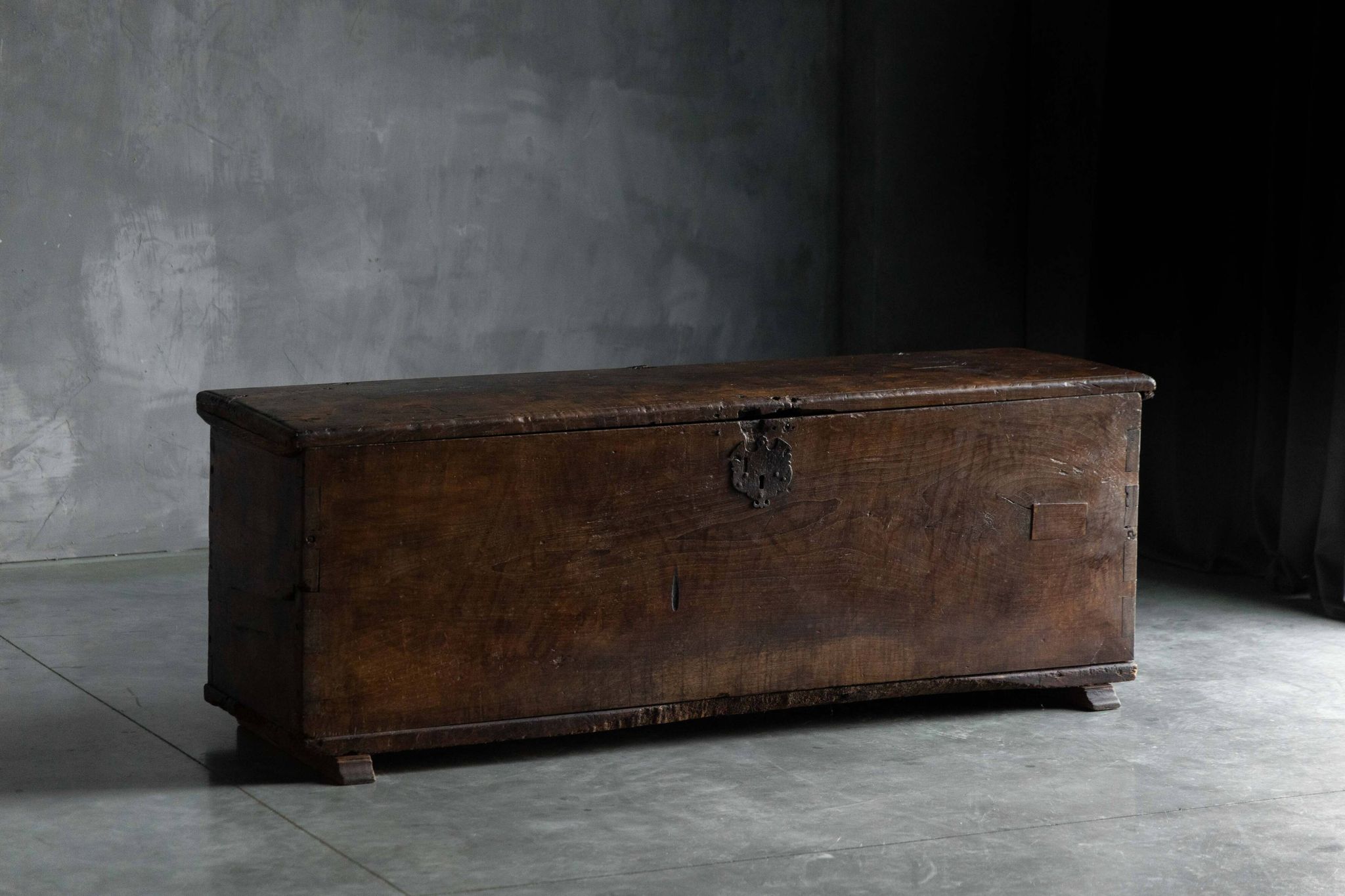 Antique wooden storage chest, France, late 18th century