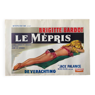 Affiche cinéma originale "Le Mépris" Brigitte Bardot, Jean-Luc Godard 36x55cm 1963