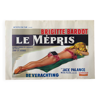 Original cinema poster "Le Mépris" Brigitte Bardot, Jean-Luc Godard 36x55cm 1963