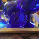 Vintage 70s-80s Stemmed Bowls in Cobalt Blue Glass