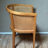 Fauteuil cabriolet bois et cannage