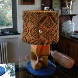 Lampe brutaliste en orme et corde 1960