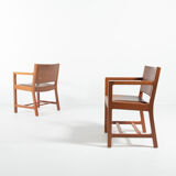 Set of 2 armchairs Borge Mogensen for Soborg mobelfabrik, Denmark 1960