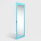 Beveled mirror on turquoise Parisian door