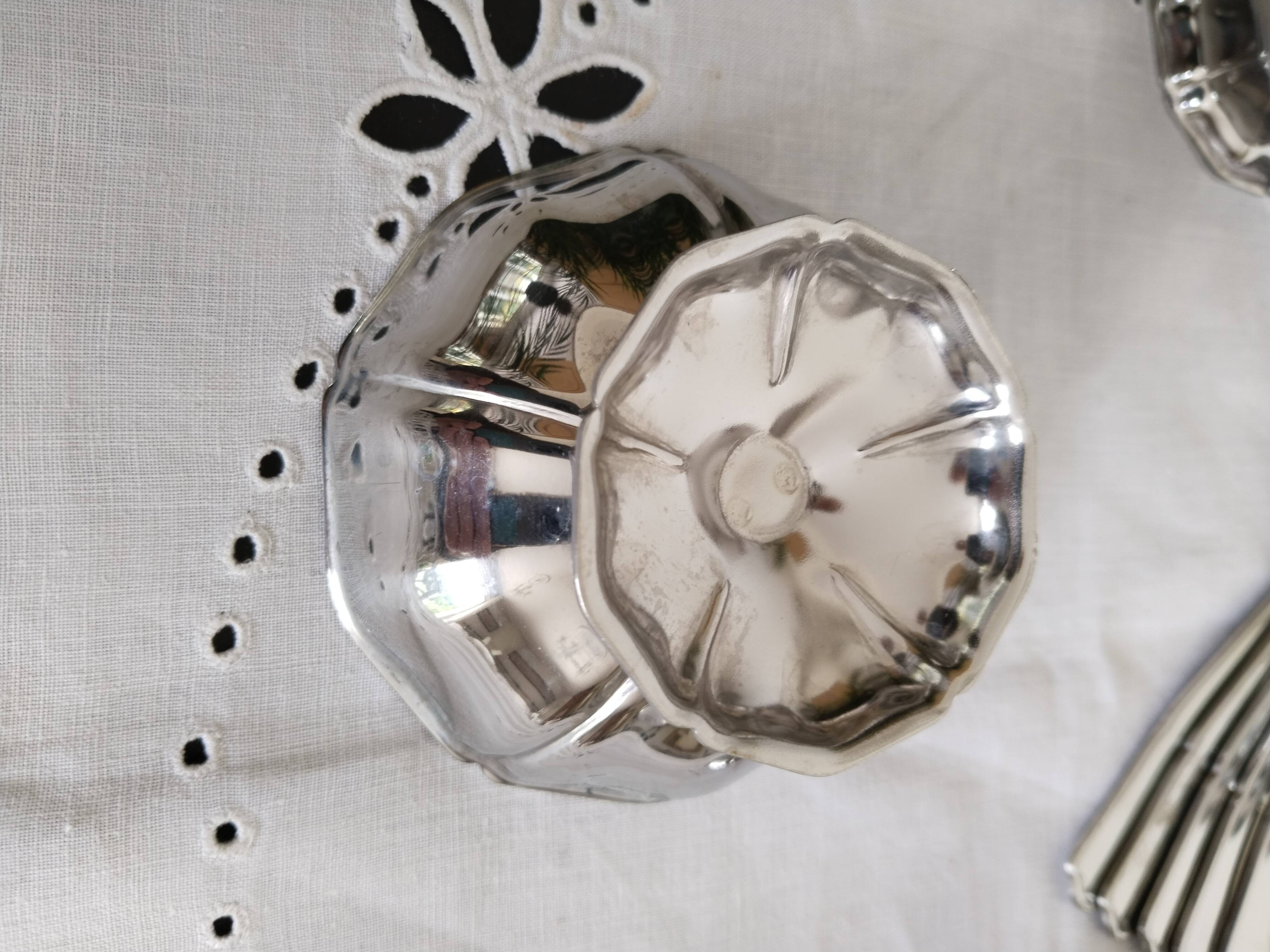 Coupes à glace ou sorbet , vintage , en inox 18/10 , années 70