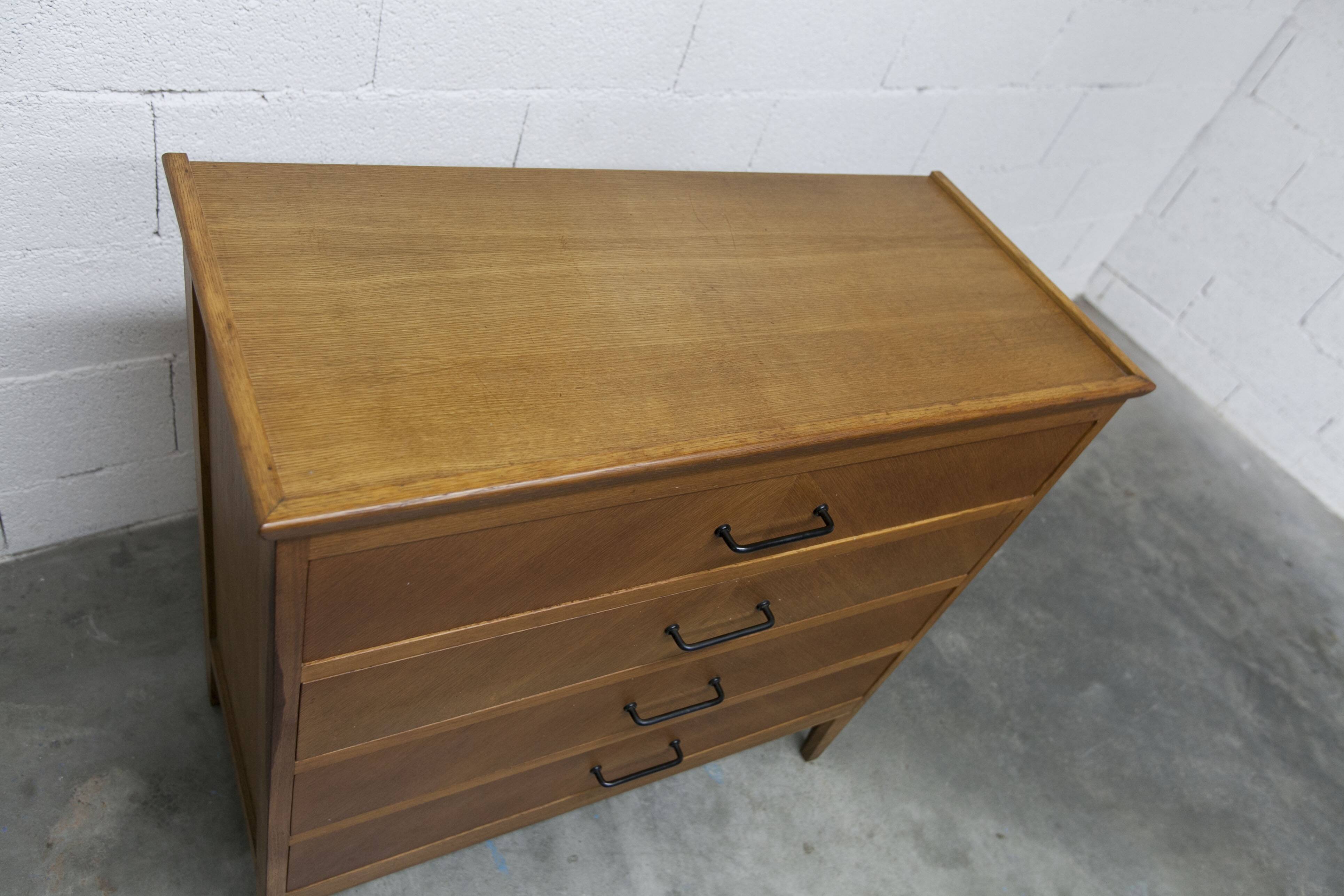 Scandinavian chest of drawers 1960 light oak clean and solid