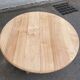 Table à manger ronde pied central extensible décapée en bois massif 3 rallo