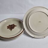 Set of 4 vintage plates in enameled stoneware with abstract decor "Thomas Germany", 26 cm