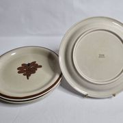 Ensemble de 4 assiettes vintage en grès émaillé décor abstrait "Thomas Germany", 26 cm