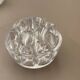 Set of 2 antique glass pressed transparent flower holders