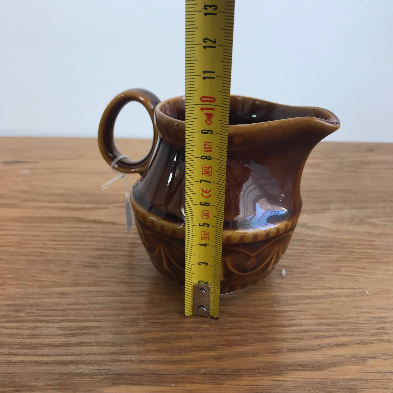 Vintage glazed ceramic milk jug from Pruzkow