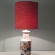 Vintage ceramic table lamp with an Imari-inspired pattern.