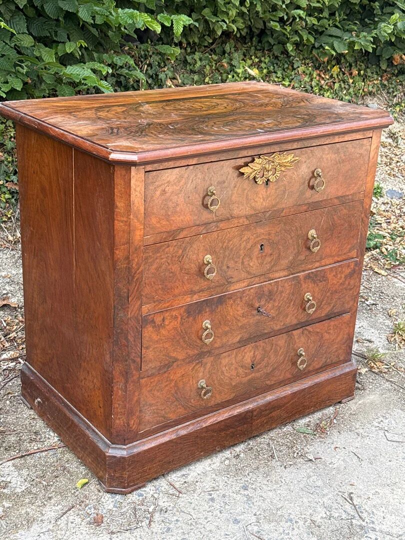 Commode de toilette ancienne en bois L. Soubrier