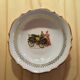 6 small hollow plates in white porcelain pattern vintage cars
