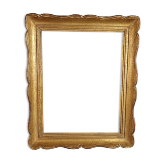Old frame gilded wood 43.5x35.5 cm leaf 37.7x27.9 cm sb
